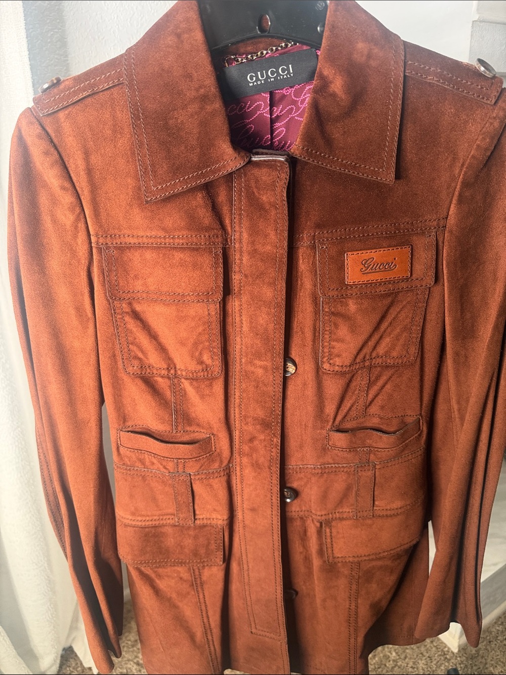 Gucci Women’s Rust Suede Jacket